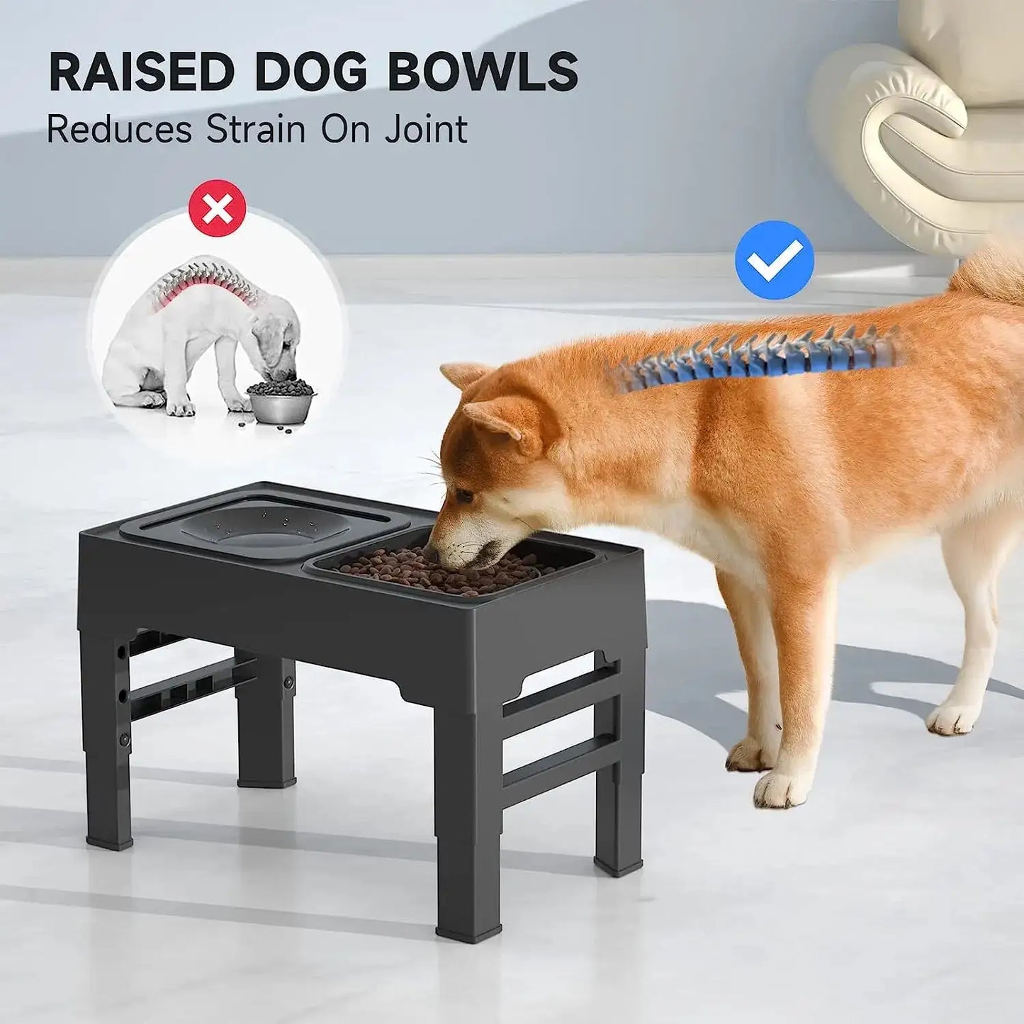 Els Pet Adjustable Food and Water DOG Bowl